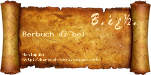 Berbuch Ábel névjegykártya